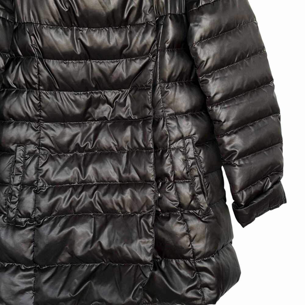 Max Mara Studio Hooded Quilted Goose Down Puffer Jacket Coat Black 8 NO BELT - Picture 8 of 14